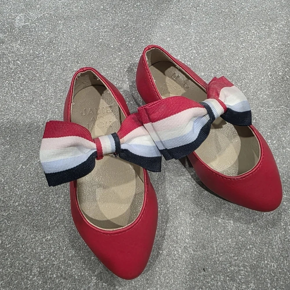 Janie & Jack Red Bow Baby's Shoes - Picture 10 of 11